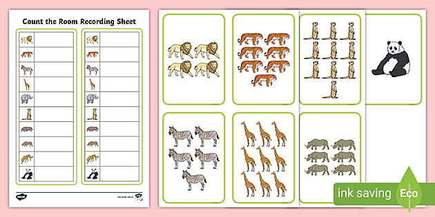 Count the Room 1-10: Zoo Animals Activity Pack - Twinkl