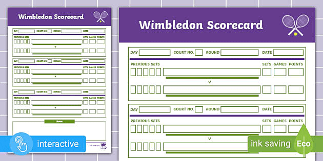 Wimbledon Scorecard (teacher made) - Twinkl