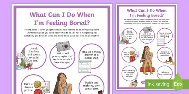 what can i do when i m feeling bored poster teacher made