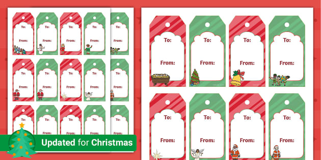Editable Christmas Gift Labels Template