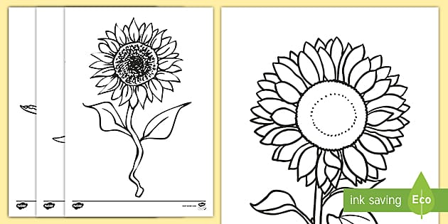 easy sunflower coloring pages