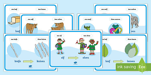 Irregular Plural Ves For Words Ending f And fe Display Posters