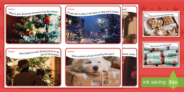 * NEW * Christmas Talk Topic Cards (professor Feito)