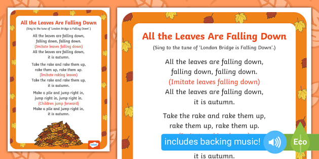All the Leaves Are Falling Down Autumn Leaf Song - Twinkl