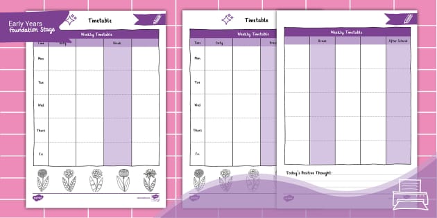 Eyfs Timetable Teacher Planner Teacher Made Twinkl