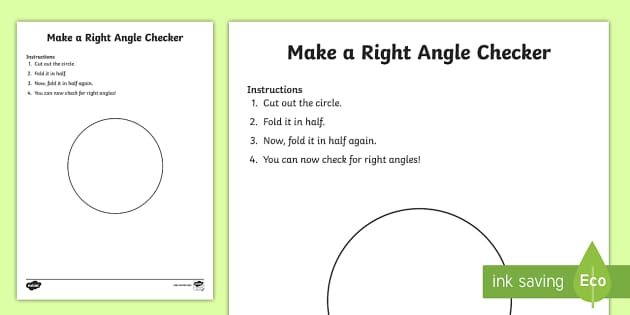 Right Angle Checker Worksheet - Primary Resources - Twinkl