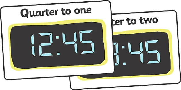 Digital Clocks - Quarter To (24-Hour)