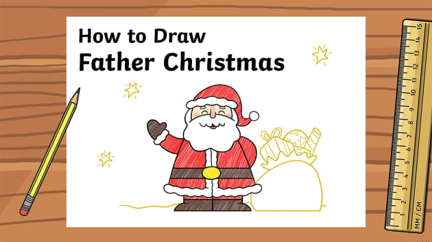Christmas: How to Draw Father Christmas Animation - Twinkl