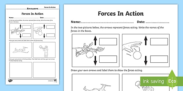 Forces in Action Worksheet (teacher made)