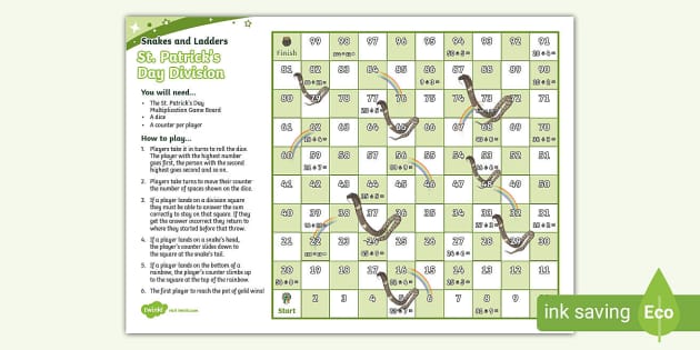 St. Patrick's Day Division Board Game (teacher made)