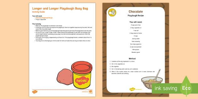 Longer and Longer Playdough Busy Bag Resource Pack for Parents