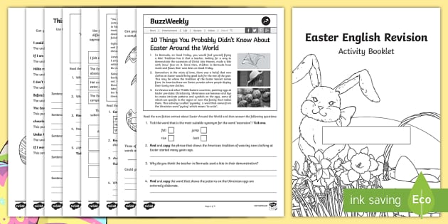 sats survival year 6 easter english revision activity booklet