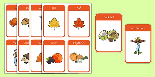 Fall Flashcards in Spanish Learning & School Toys Toys & Games etna.com.pe