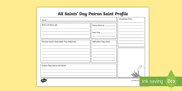 All Saints Day Saint Project Template Twinkl Twinkl