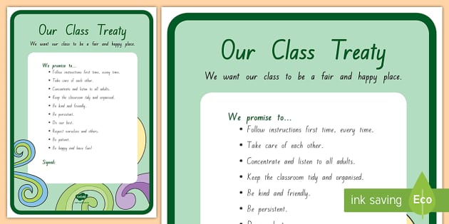 Class Agreement Koru Themed Display Poster Teacher Made