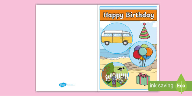 Campervan Birthday Card Teacher Made Twinkl