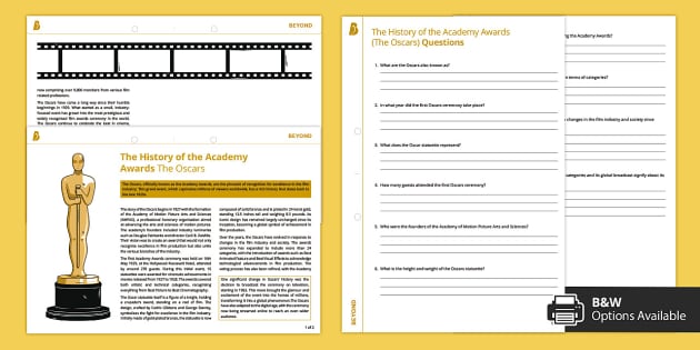 The History of the Academy Awards (The Oscars) Reading Comprehension