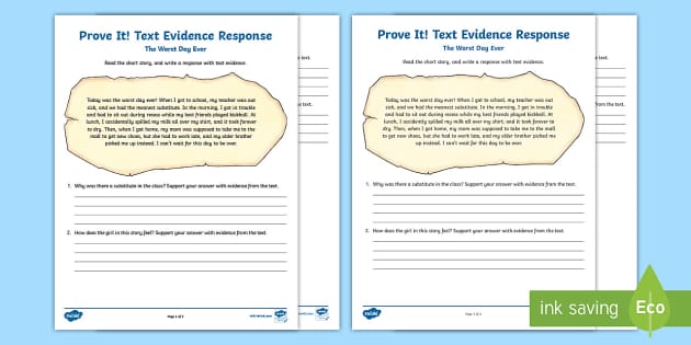 Prove It Text Evidence Activity for 3rd 5th Grade Twinkl