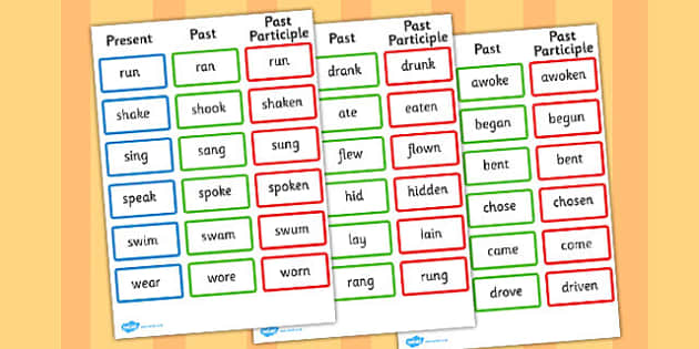 Present Past And Past Participle Of Verb Appear