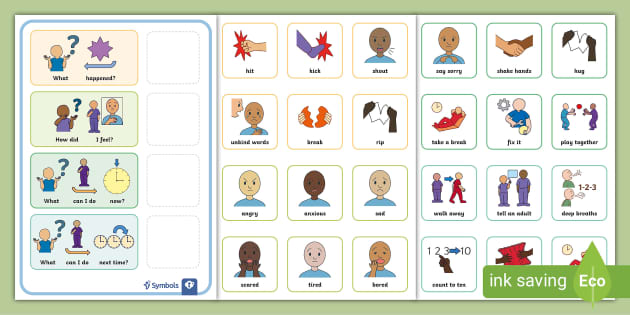 Twinkl Symbols: Behaviour Reflection Debrief Activity