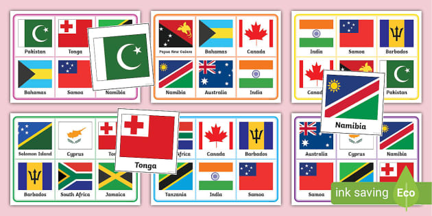 The Commonwealth Flags Printable Bingo Game - Teacher Made