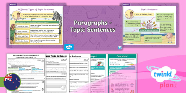 Level 3 Writing Structure and Organisation Lesson 2: Paragraphs - Topic