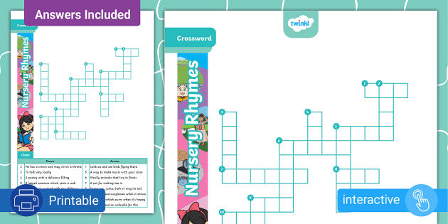 World Nursery Rhyme Week Crossword Puzzle - Twinkl