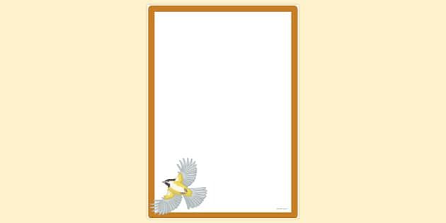 FREE! - Simple Blank Bird Flying Page Border | Page Borders | Twinkl