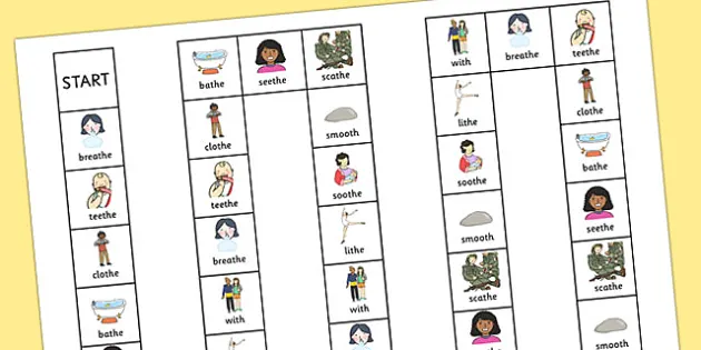 Final Voiced Th Sound Board Game