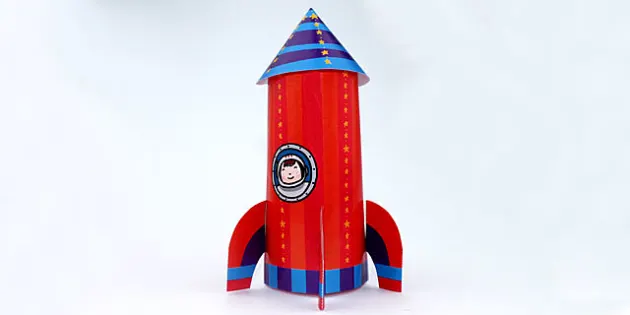 Rocket Space Ship Cut and Paste Craft Template