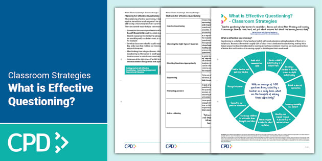 What Is Effective Questioning Classroom Strategies