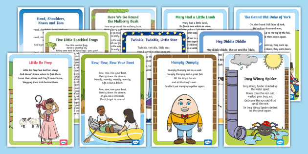 Counting Rhymes & Songs: Printable Rhyme and a Learning Video