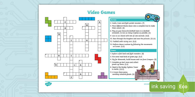 KS2 Computer Games Crossword (professor feito) Twinkl