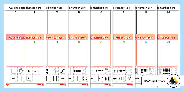 Number Sort Cut And Paste Activity Pack Twinkl