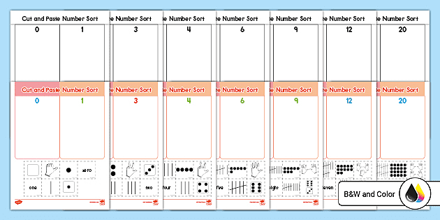Number Sort Cut and Paste Activity Pack (Teacher-Made)