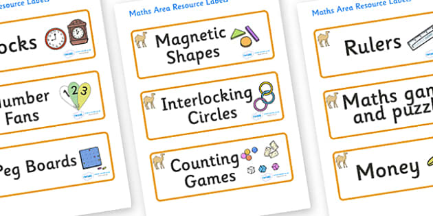 FREE! - Camel Themed Editable Maths Area Resource Labels