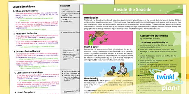 FREE! - Geography: Beside The Seaside Year 2 Planning Overview