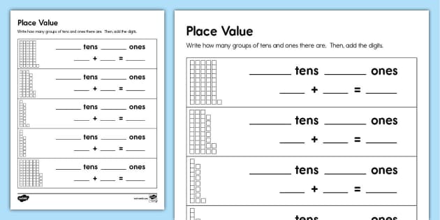 Place Value: Ones and Tens Activity (Teacher-Made) - Twinkl