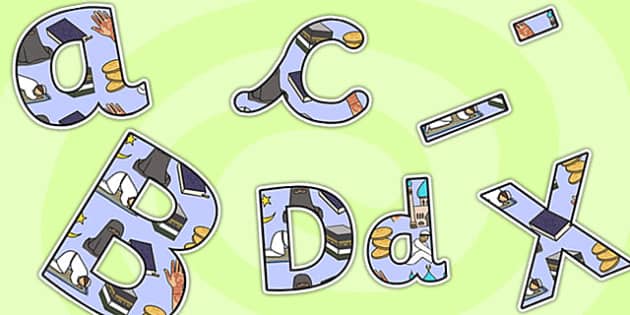 Islam Themed A4 Display Lettering-islam, themed, A4, display lettering