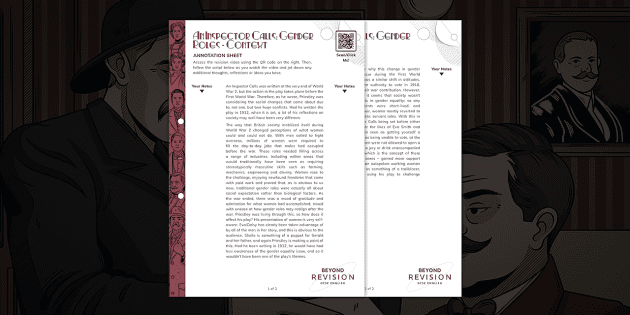 Themes: Gender Roles Context | An Inspector Calls Quickfire Video and