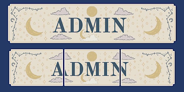 Celestial-Themed Admin Display Banner (teacher made)