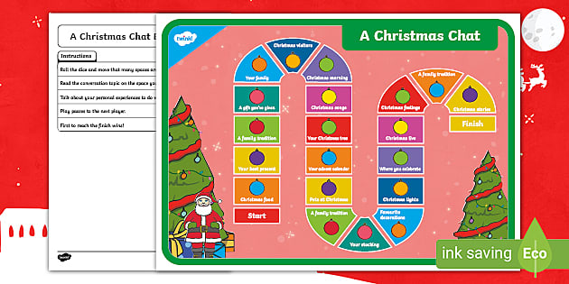 Christmas in Our Class Conversation Board Game - Twinkl