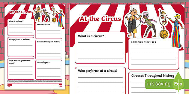 At the Circus Fact File Template (teacher made) - Twinkl