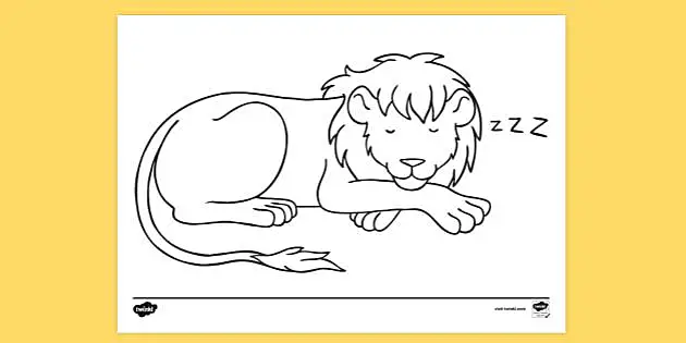Bahan Sleeping Sex - FREE! - Sleeping Lion Colouring Sheet - Creative Activity for Kids