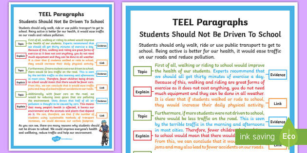 TEEL Paragraph Example A4 Display Poster Persuasive Texts