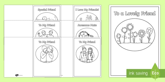 FREE! - Friendship Card Templates (teacher made)
