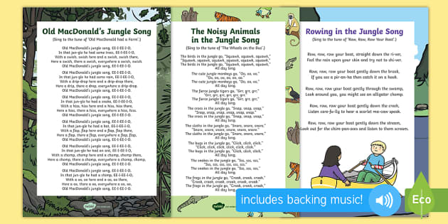 Jungle and Rainforest Songs and Rhymes Resource Pack
