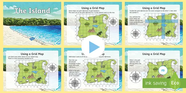 Island Map And Grid Powerpoint Teacher Made