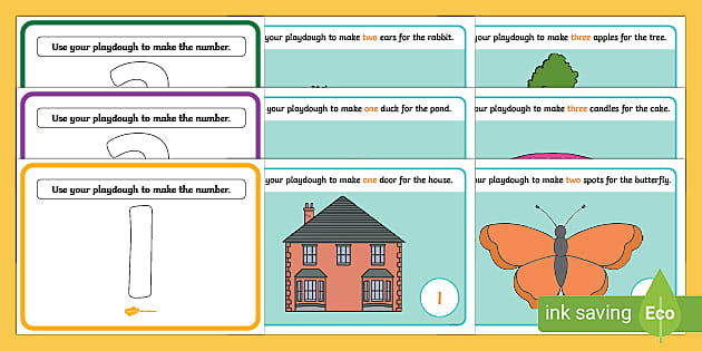 👉 1, 2 and 3 Modelling Dough Mats (teacher made) - Twinkl