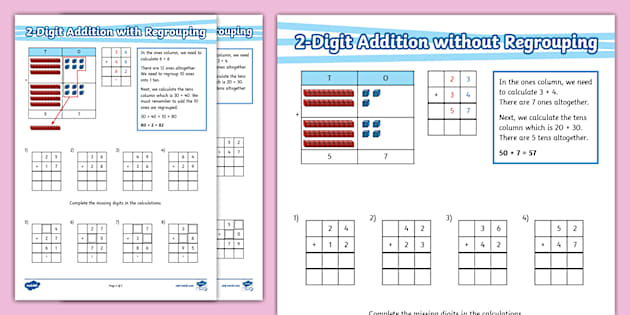 👉 2-Digit Addition Practice Activity Sheets - Twinkl